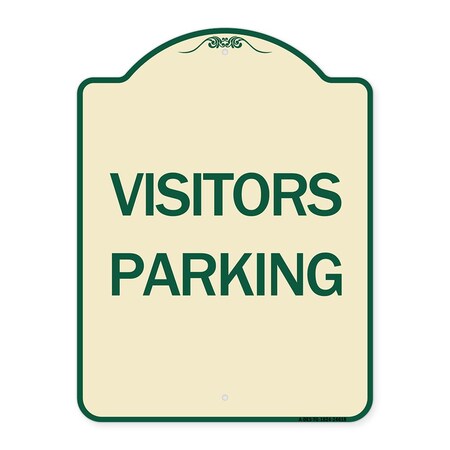 Signmission Designer Series Visitors Parking, Tan & Green Heavy-Gauge Aluminum Sign, 24" x 18", TG-1824-24618 A-DES-TG-1824-24618